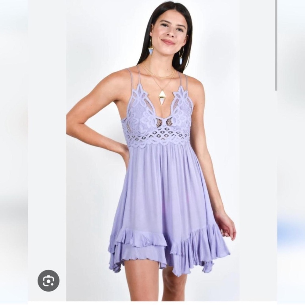 Free People Adela Lavender Slip Mini Dress